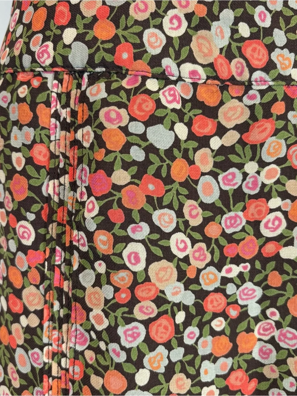Vintage Gap Boho Floral Mid Rise Skirt Knee Length 4 Office Y2K Cottage Casual